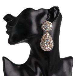 occidental style personality geometry fully-jewelled earrings fashion color su..