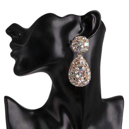 occidental style personality geometry fully-jewelled earrings fashion color super earring