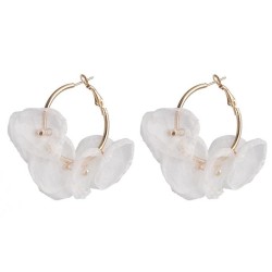 UR Cloth flower handmade earrings ethnic style Earring flower circle