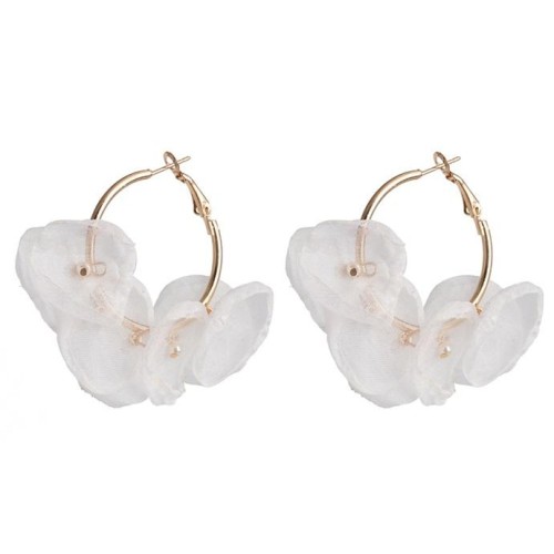 UR Cloth flower handmade earrings ethnic style Earring flower circle