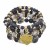 occidental style exaggerating Bohemia Peach heart four layer crystal bracelet woman handmade beads bullet rope