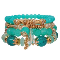 occidental style Bohemian style handmade beads gold multilayer circle elastici..