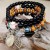 occidental style Bohemian style handmade beads gold multilayer circle elasticity rope crystal bracelet woman