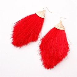 occidental style earrings Alloy head tassel spring color woman style earring n..