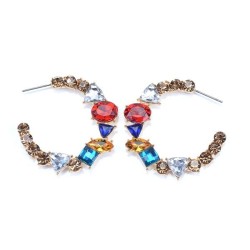 occidental style exaggerating geometryc Alloy diamond earrings  brief temperam..