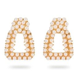 occidental style fashion Alloy embed Pearl earrings  temperament personality a..
