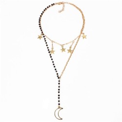 occidental style  retro ethnic style exaggerating  star Moon pendant necklace ..