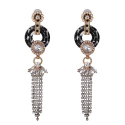 occidental style wind long style claw diamond earring Metal tassel personality..