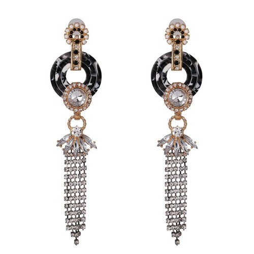 occidental style wind long style claw diamond earring Metal tassel personality earrings high-end Earring