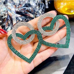 fully-jewelled exaggerating earrings  fashion Peach heart occidental style win..