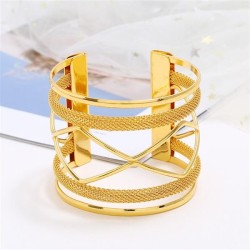 occidental style  fashion exaggerating Metal weave bangle  width surface openi..