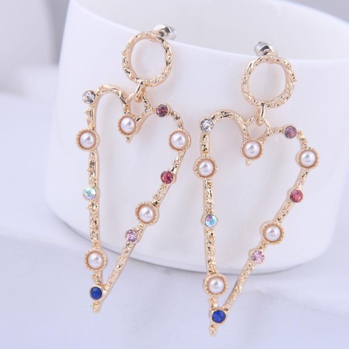 925 silver  Korean style fashion sweet triangle exaggerating temperament personality ear stud