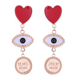 occidental style fashion  Metal color love eyes coin temperament exaggerating ..
