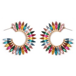  occidental style personality exaggerating sun flower ear stud hollow retro wo..