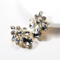earrings exaggerating drop Acrylic diamond geometry fully-jewelled earrings wo..