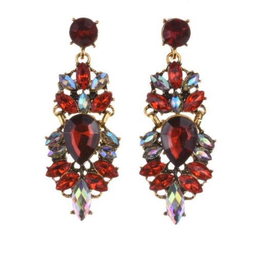 occidental style fashion exaggerating Earring retro Alloy earrings geometry diamond long style earrings