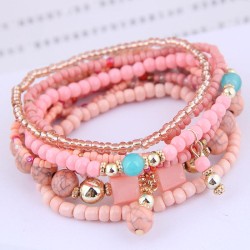 occidental style trend  Bohemia noble wind mash up beads multilayer bracelet