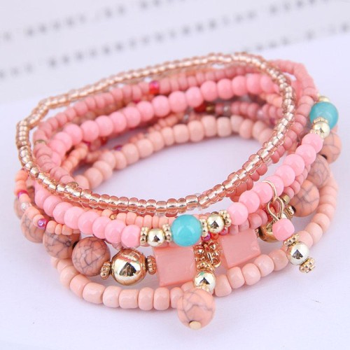 occidental style trend  Bohemia noble wind mash up beads multilayer bracelet