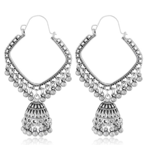 occidental style   retro textured Bohemia noble wind concise square temperament ear stud buckle