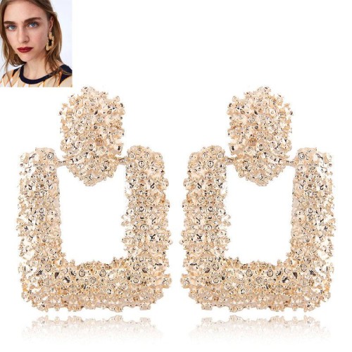 occidental style fashion  Metal exaggerating concise drop square temperament ear stud