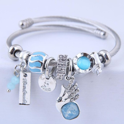 occidental style fashion  Metal all-PurposeDL shine angel pendant more elements accessories personality bangle