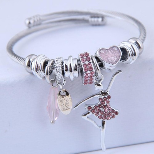 occidental style fashion  Metal all-PurposeDL concise flash diamond Ballet girl pendant more elements accessories per