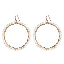 occidental style fashion earrings lady color beads earring fashion Round