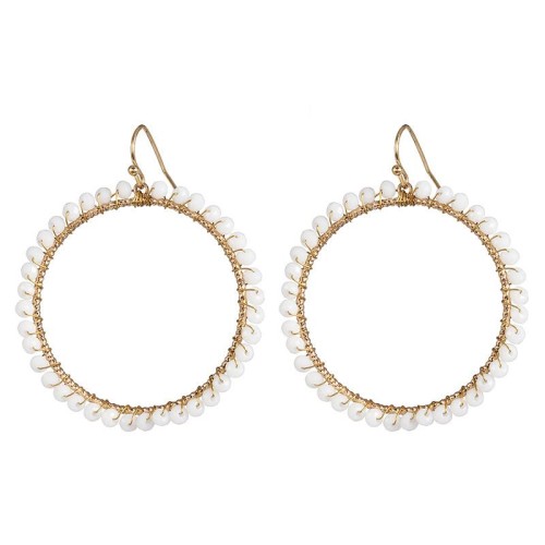 occidental style fashion earrings lady color beads earring fashion Round
