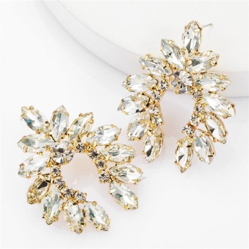 occidental style exaggerating fashion Alloy diamond Rhinestone geometry earrings woman super fully-jewelled ear 