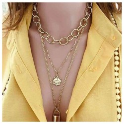occidental style  temperament sun flower pendant  exaggerating chain multilaye..