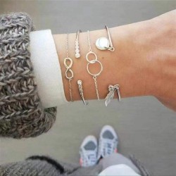 occidental style bracelet set personality meteor Moon geometry