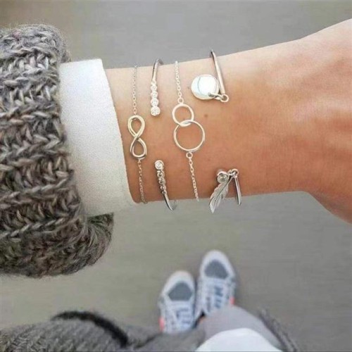 occidental style bracelet set personality meteor Moon geometry