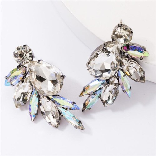 earrings new fashion occidental style Alloy diamond glass diamond fully-jewelled earrings woman super ear stud