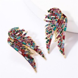 creative samll wings Rhinestone diamond earrings woman occidental style exagge..