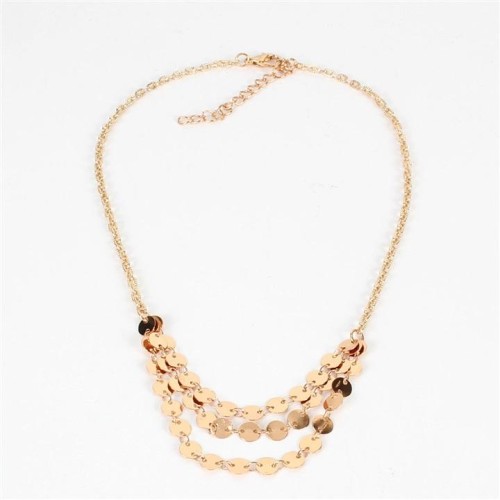 occidental style   personality fashion sequin multilayer necklace chain clavicle chain woman