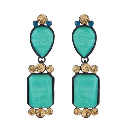 occidental style fashion  Metal concise geometry Modeling drop square temperament exaggerating ear stud