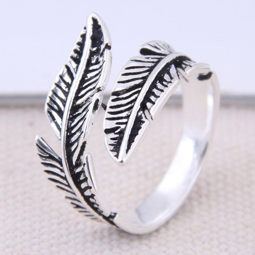 J029 fine  occidental style fashion retro leaves personality opening ring