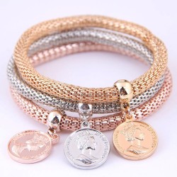 occidental style fashion brief three color tree pendant three color chain mult..