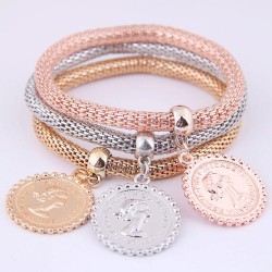 occidental style fashion brief three color tree pendant three color chain mult..