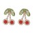 UR small fresh fruits earrings lovely leather cherry ear stud woman