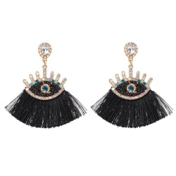 occidental style exaggerating personality eyes earrings Alloy tassel diamond e..