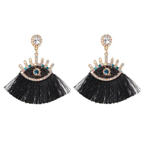 occidental style exaggerating personality eyes earrings Alloy tassel diamond eyes ear stud