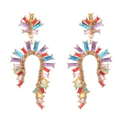 occidental style wind personality earring geometry diamond earrings trend exag..