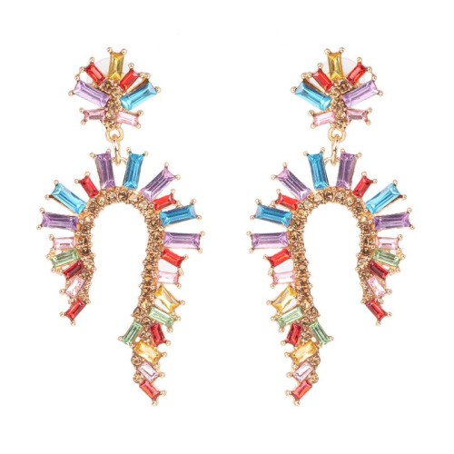 occidental style wind personality earring geometry diamond earrings trend exaggerating Earring