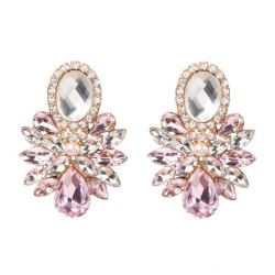 occidental style ear stud high-end glass diamond earrings super geometry Earri..