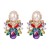 occidental style ear stud high-end glass diamond earrings super geometry Earring
