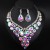 occidental style exaggerating crystal glass necklace earrings set bride banquet