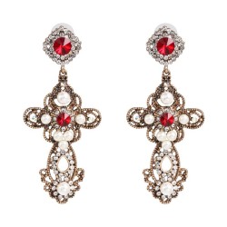 occidental style  creative cross all-Purpose temperament Earring personality geometry diamond earrings ear stud