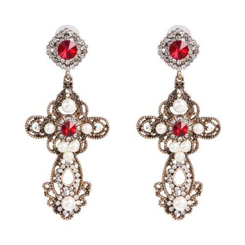 occidental style  creative cross all-Purpose temperament Earring personality geometry diamond earrings ear stud