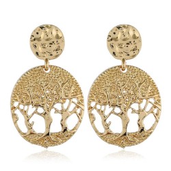 occidental style fashion fashion exaggerating gold Life tree geometry hollow e..